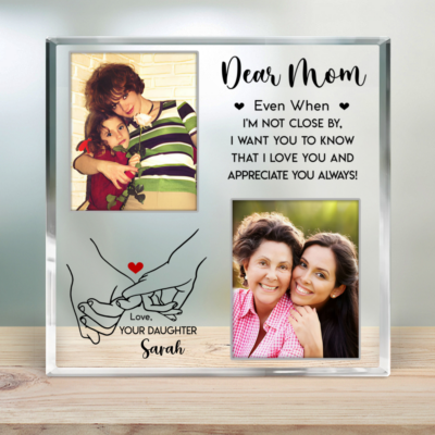 Beautiful Mother's Day Present Dear Mom Custom Photo Acrylic Plaque