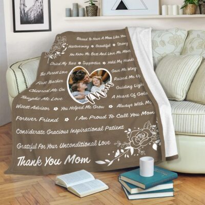Personalized Mom Blanket Gift for Mom Birthday Mothers Day