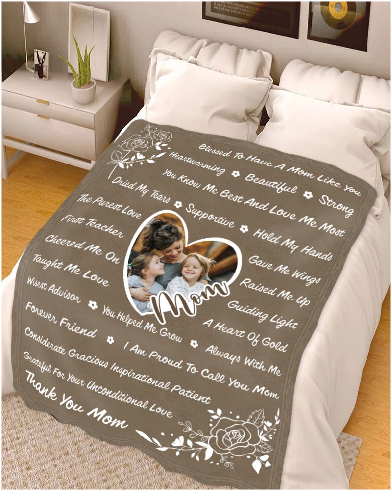 Personalized Mom Blanket Gift for Mom Birthday Mothers Day 50x60 inches