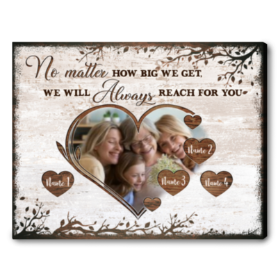 Canvas Mothers Day Gifts Custom Photo Names Mom Art Print