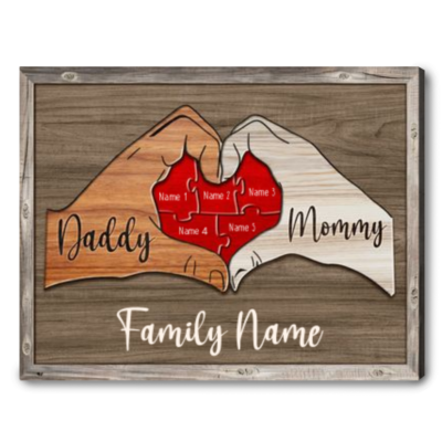 Personalized Puzzle Canvas Print Gift Ideas For Mom And Dad