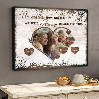 Canvas Mothers Day Gifts Custom Photo Names Mom Art Print