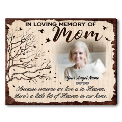 Personalized Mom Memorial Gift Sympathy Picture Canvas Wall Art