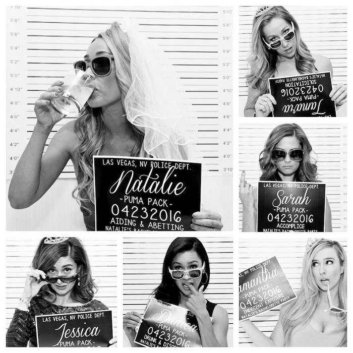 Bachelorette party mugshot signs: bachelorette party gifts for bride