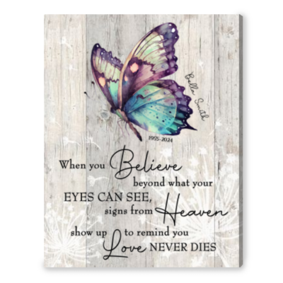 Beautiful Sympathy Gift for Loss of Loved One Canvas Wall Art