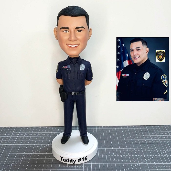 Law Enforcement officer custom bobblehead: funny retirement gifts for cop
