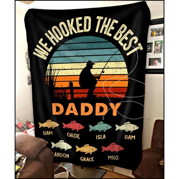 Personalized Blanket For Dad Who Loves Fishing