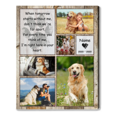 Sympathy Gift For Dog Lovers Pet Photo Collage Memorial Canvas Print
