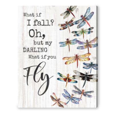 Inspirational Wall Art Motivational Gifts Dragonfly Canvas Print