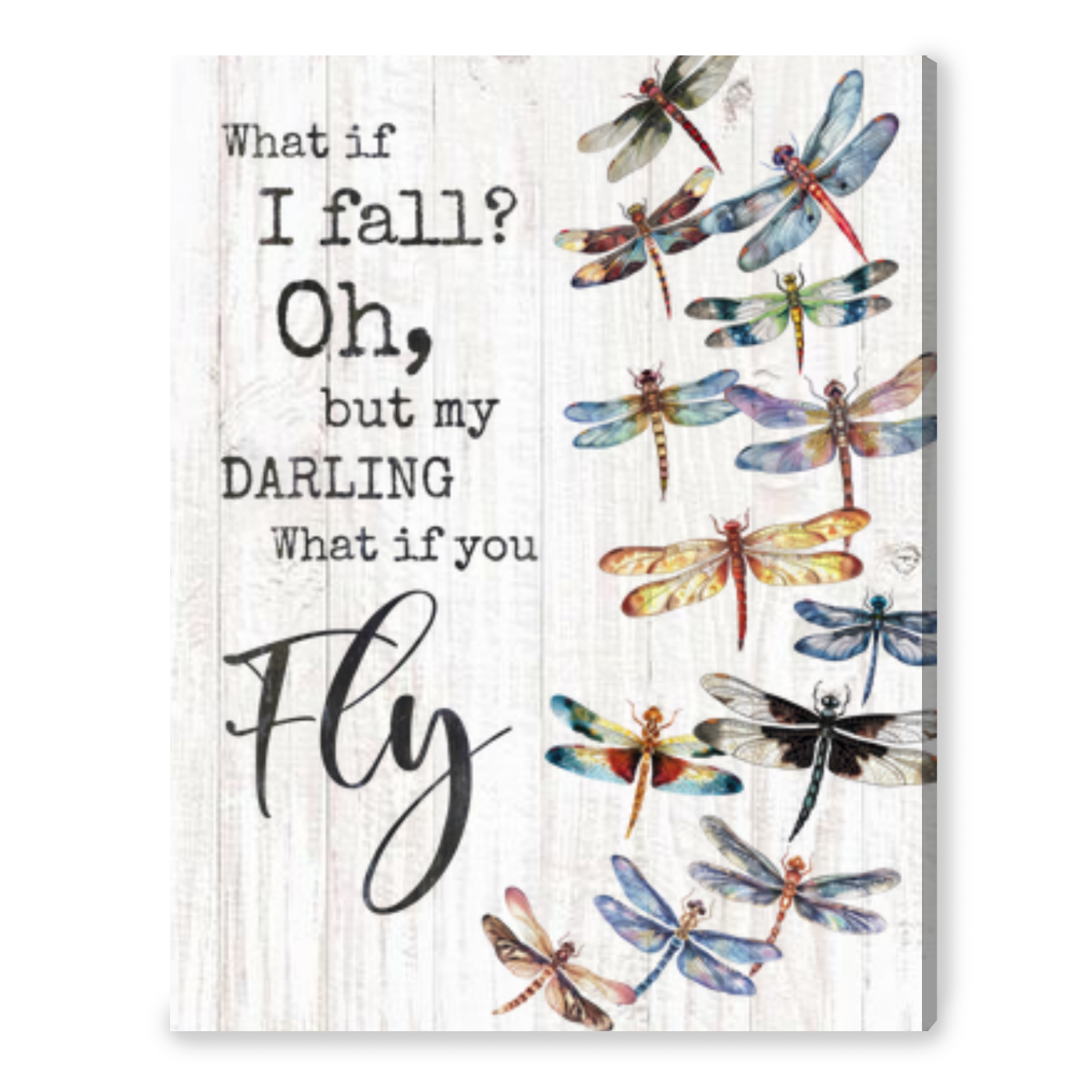 Inspirational Wall Art Motivational Gifts Dragonfly Canvas Print - Oh ...