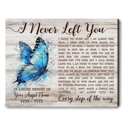 Personalized Bereavement Gift Butterfly Memorial Canvas Print