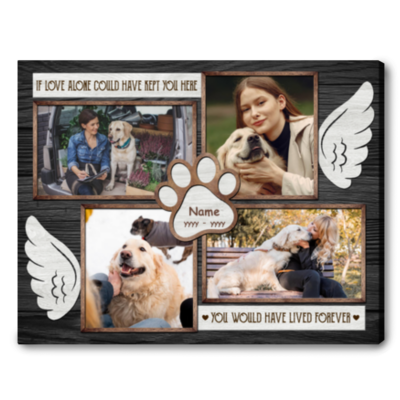 Sentimental Sympathy Dog Lovers Gift Custom Pet Memorial Photo Canvas Print