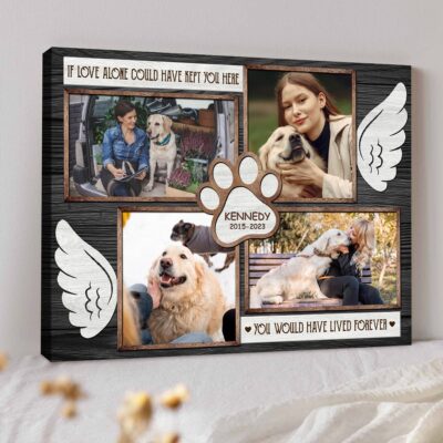 Sentimental Sympathy Dog Lovers Gift Custom Pet Memorial Photo Canvas Print