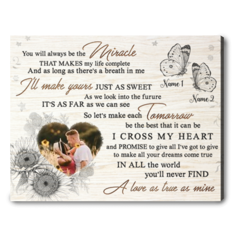 Custom Personalized Wedding Canvas - Upload Photo - Wedding/Anniversary Gift for Couple/Dog Lovers main image 1