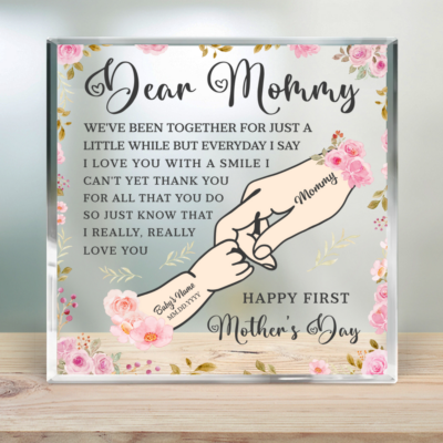 First Mothers Day Gift Personalized New Mom Acrylic Plaque