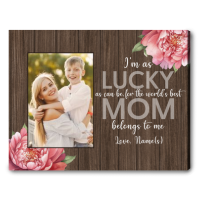 Mothers Day Gift For New Mom Custom Photo Canvas Print