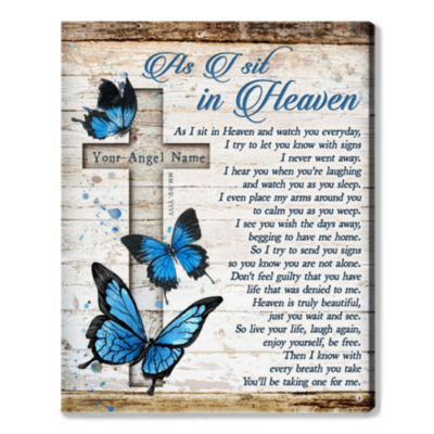Memorial Keepsake Gifts Custom Name Butterfly Canvas For Family Loss