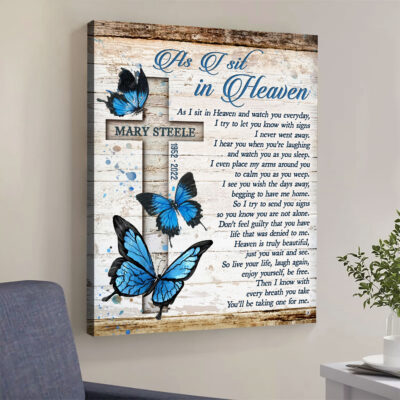 Memorial Keepsake Gifts Custom Name Butterfly Canvas For Family Loss