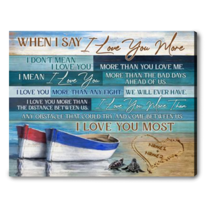 Personalized Couple Gift Ideas Beach Sea Turtle Canvas Wall Art