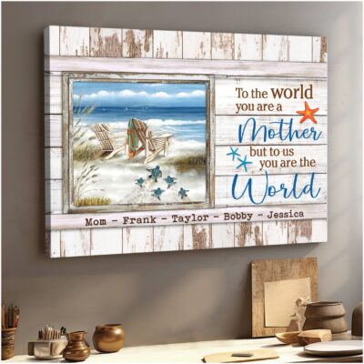 Best Mothers Day Gift Custom Sea Turtles Names Canvas Print