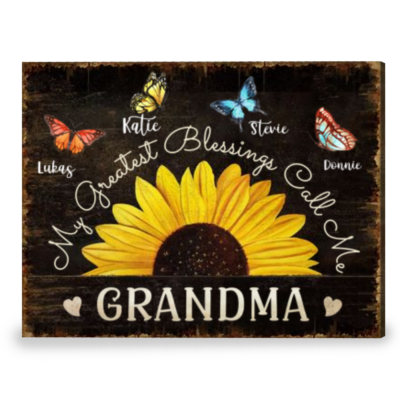 Personalized Gift for Grandma on Mothers Day Canvas Wall Art