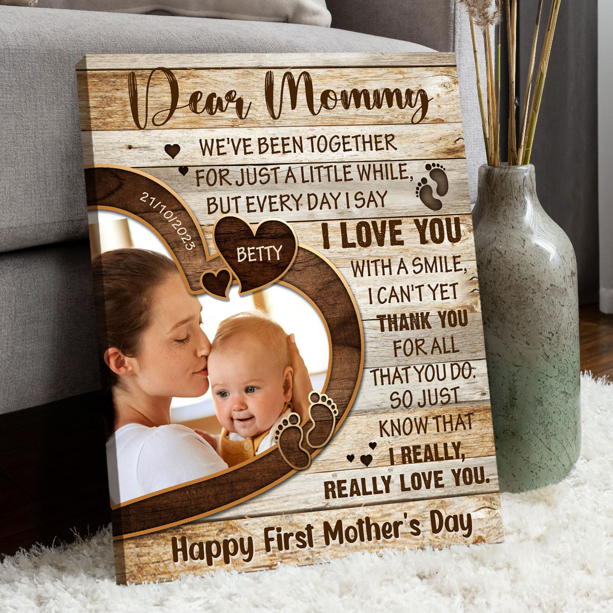 Gift For First Time Mom 1st Mother's Day Canvas Print Oh Canvas