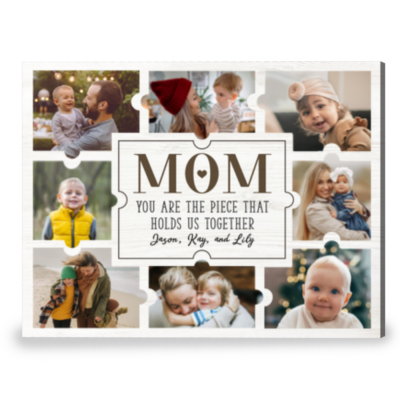 Special Mom Gift on Mothers Day Custom Puzzle Photo Canvas Wall Art