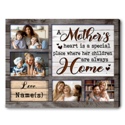 Mothers Day Birthday Gifts For Mom Custom Photos Canvas Wall Art