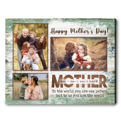 Personalized Mom Photos Gift Mothers Day Canvas Wall Art