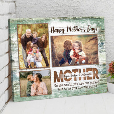 Personalized Mom Photos Gift Mothers Day Canvas Wall Art