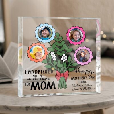 Happy Mother's Day Gift Custom Flower Bouquet Photo Acrylic Plaque