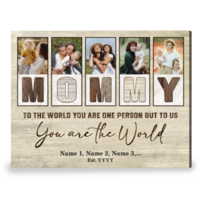 Special Mom Gift for Mother Day Custom Photos Canvas Wall Art