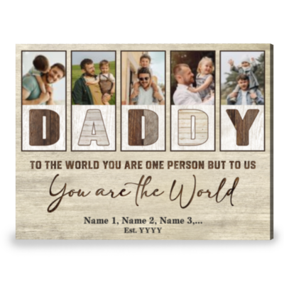 Special Dad Gift for Father Day Custom Photos Canvas Wall Art