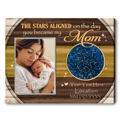 First Mother's Day Gift Custom Star Map Canvas Wall Art