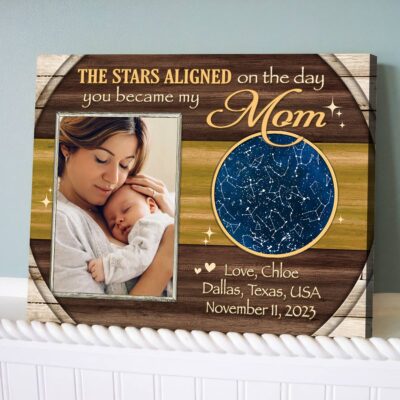 First Mother'S Day Gift Custom Star Map Canvas Wall Art