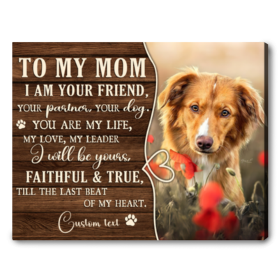 Dog Mom Mothers Day Gift Custom Photo Canvas Wall Art