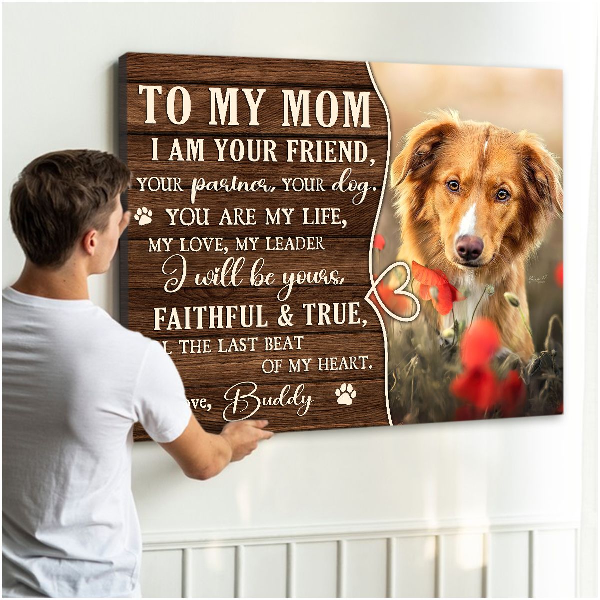 Dog Mom Mothers Day Gift Custom Photo Canvas Wall Art Oh Canvas