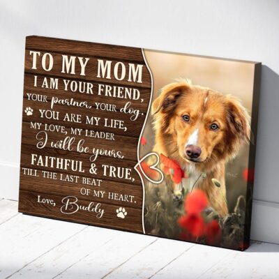 Dog Mom Mothers Day Gift Custom Photo Canvas Wall Art