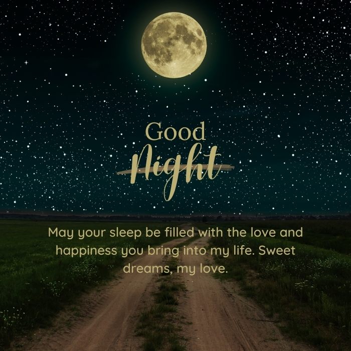 Long distance good night messages for her to feel close even from afar.