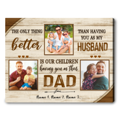 Best Father'S Day Gift For Husband Personalized Photo Canvas Print