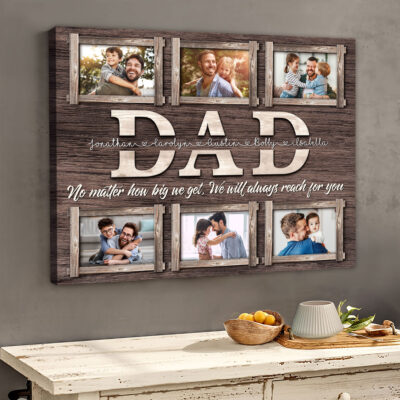 Fathers Day Gift Personalized Dad Photos Canvas Print