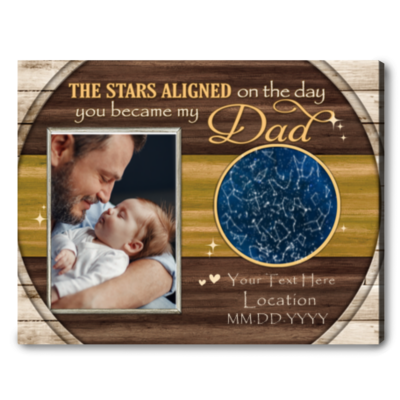 First Father's Day Gift Custom Star Map Canvas Wall Art