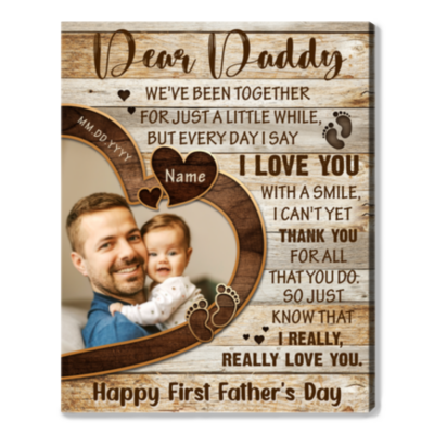 Gift For First Time Dad 1st Father's Day Canvas Print