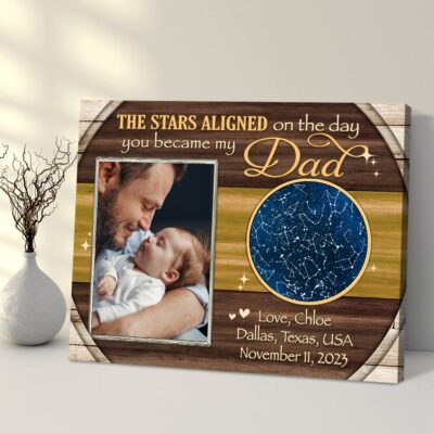 First Father's Day Gift Custom Star Map Canvas Wall Art