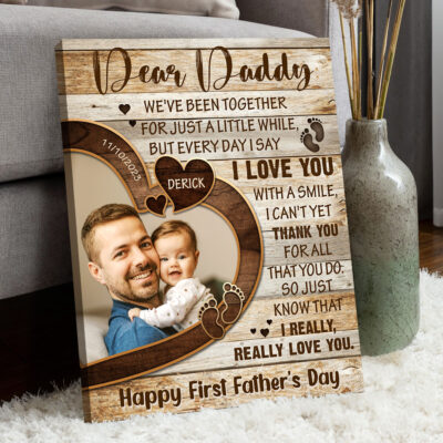 Gift For First Time Dad 1st Father's Day Canvas Print