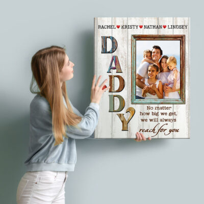 Father's Day Gift Idea Custom Daddy Photo Canvas Print