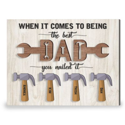 Best Dad Ever Gift Funny Father's Day Gift Personalized Canvas Print