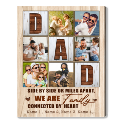 Loving Fathers Day Gifts Custom Collage Photo Canvas Wall Art