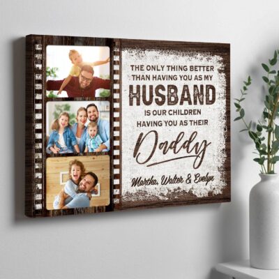 Custom Husband Photo Gift From Wife Fathers Day Canvas Wall Art