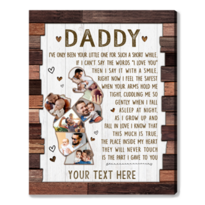 First Father's Day Gift Idea Custom Photo Collage Canvas Print